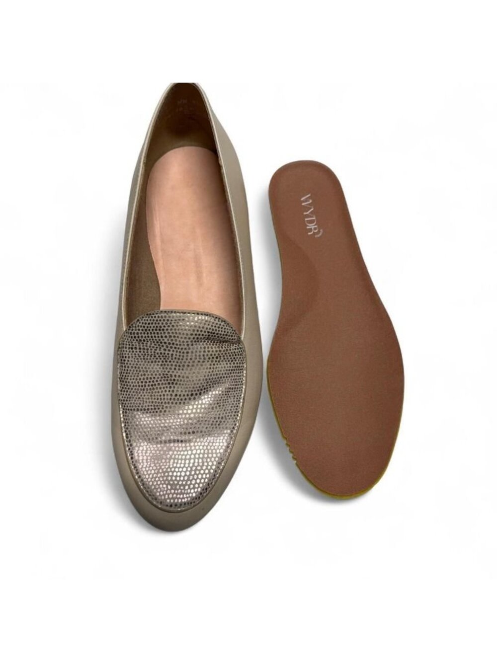 Munro Metallic Faux Snakeskin Loafers Women's 9.5 Wide Office Preppy Career - Picture 6 of 8